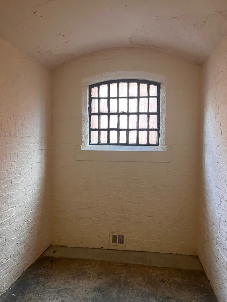 A cell window in Lincoln Castle Prison