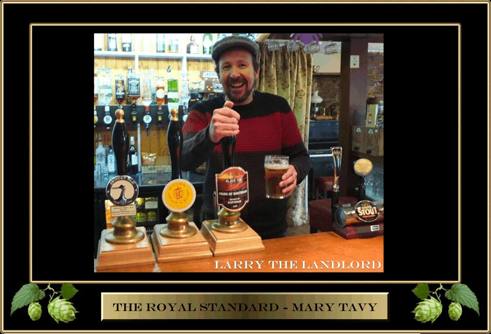 Lawrence behind the bar at the Royal Standard, Mary Tavy